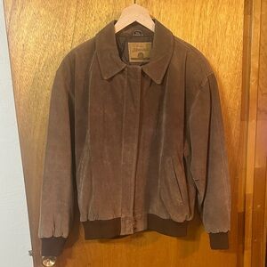St. John's Bay Authentic Brown Leather Suede Jacket